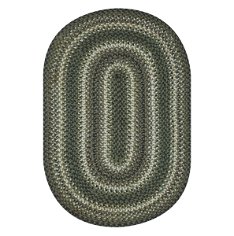 Pinecone Green Jute Braided Oval Rug