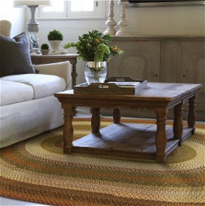 Room Pumpkin Pie Mustard And Gold Oval Braided Rug
