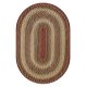 Pumpkin Pie Red-Green-Brown Oval Cotton Braided Rug single image