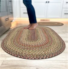 Rainforest Multi Color Ultra Durable Braided Oval Rug In Sets
