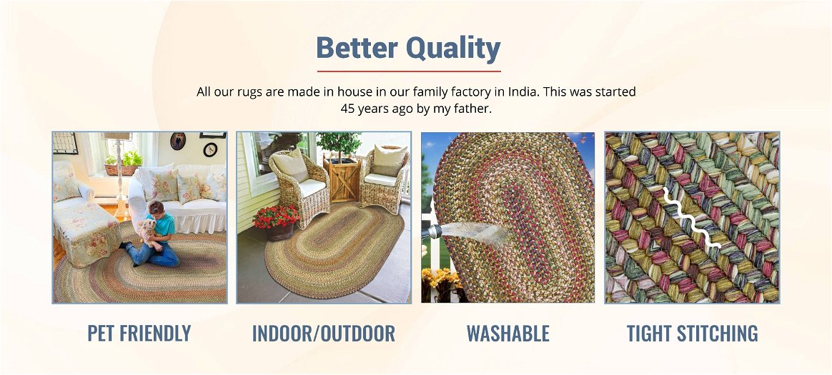 Qualities of Rainforest Multi Color Indoor/Outdoor Braided Oval Rug