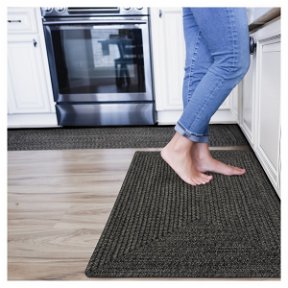 Room Black Ultra Durable Small Braided Rugs In Set
