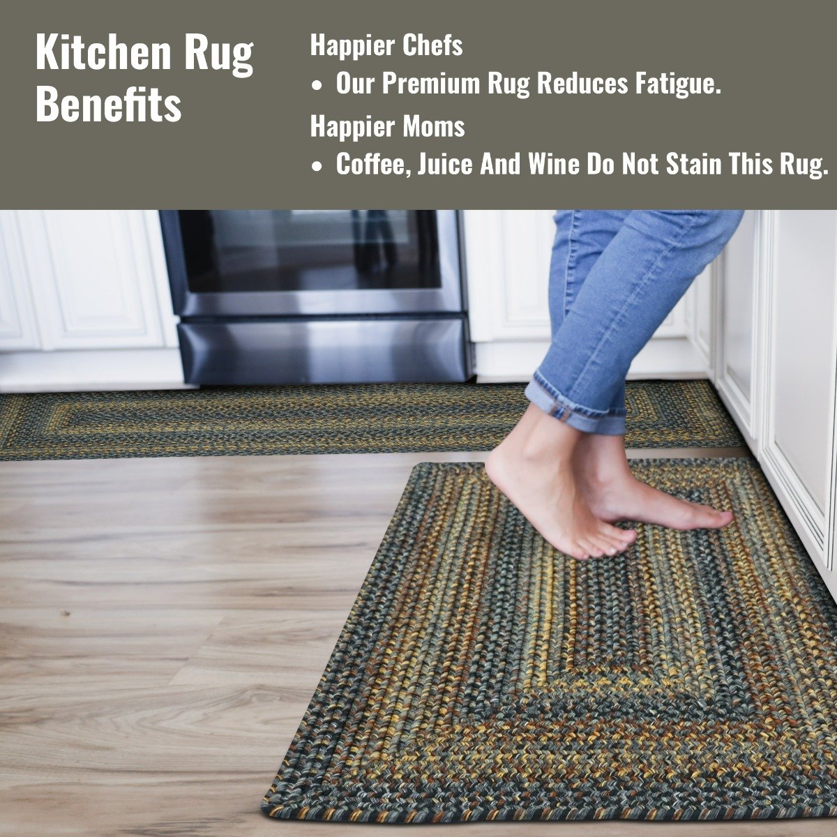 Black Forest Country Kitchen Rugs, 27x45 Black Rugs For Entryway,  Washable,Pet Friendly, Indoor Outdoor Rug