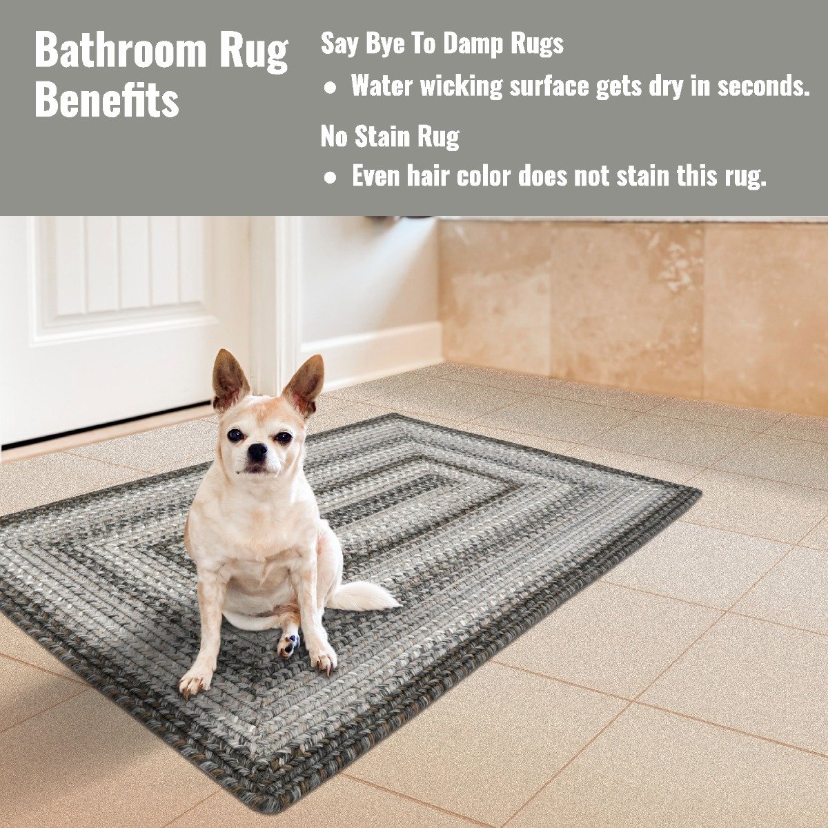 Non Slip, Waterproof Rug - Chicory - Entryway, Kitchen, Bathroom – Braided- Rugs.com