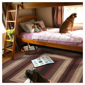 Room Montgomery Black - Burgundy Ultra Durable Braided Rectangular Rug In Sets