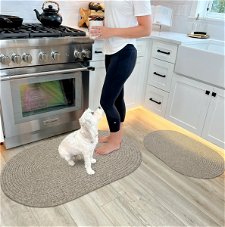 Slate Ultra Durable Braided Oval Rug In Sets