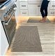 gray braided kitchen rug set