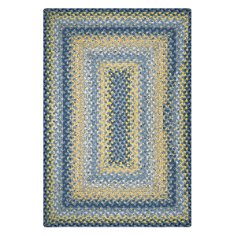 Sunflowers Blue And Yellow Cotton Braided Rug