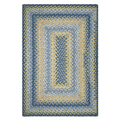 Capel American Heritage Blue Yellow 0' 24 X 0' 48 Oval Braided Rug