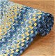 Sunflowers Blue - Gold Cotton Braided Oval Rug zoom