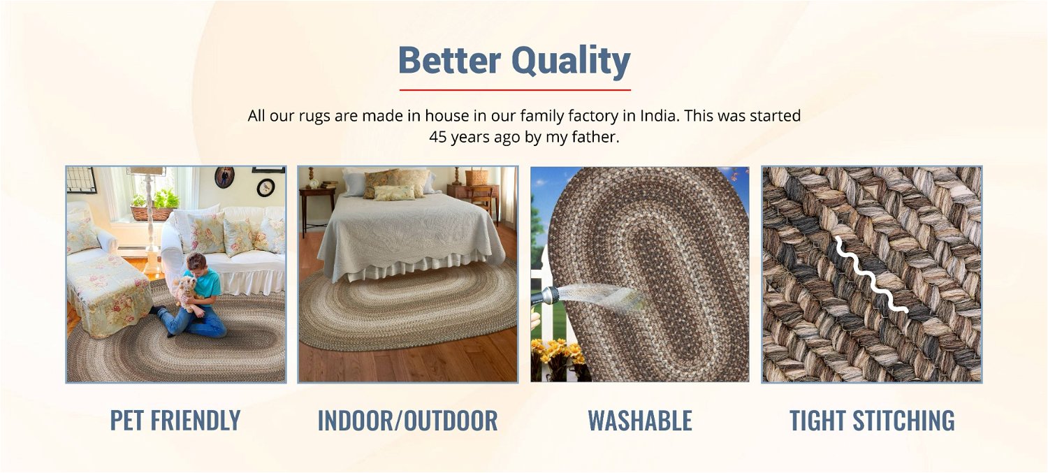 Qualities of Wildwood Brown Indoor/Outdoor Braided Oval Rug