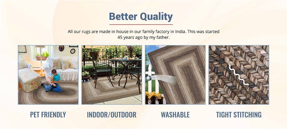 Qualities of Wildwood Brown Indoor/Outdoor Braided Rectangular Rug