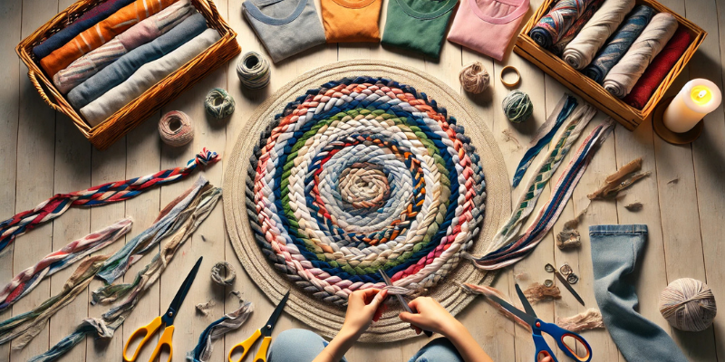 green braided rugs