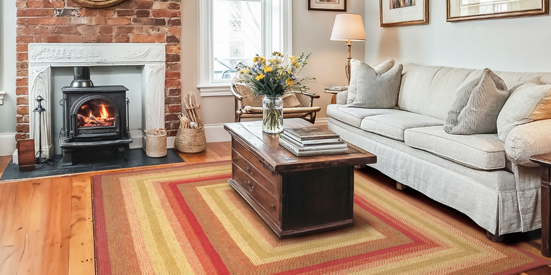 green braided rugs