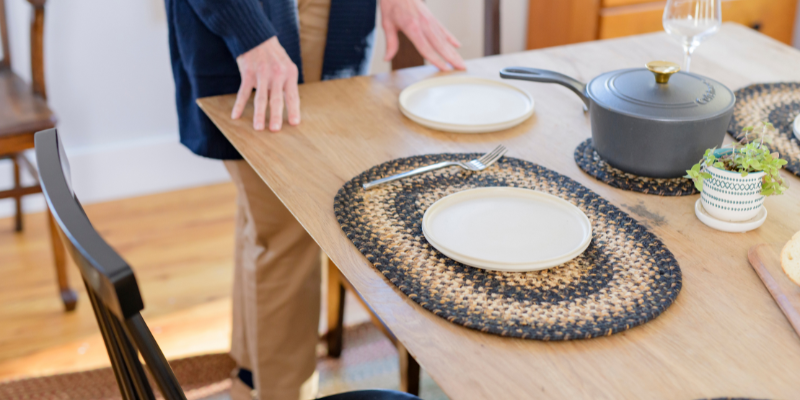 green braided rugs