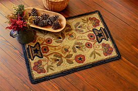 1Potted Flower Pattern Hooked Rugs