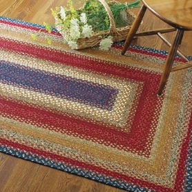 LOG CABIN STEP MULTI COLOR COTTON BRAIDED RUGS