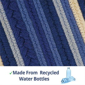 Portsmouth Stripe Blue Ultra Wool Braided Rugs
