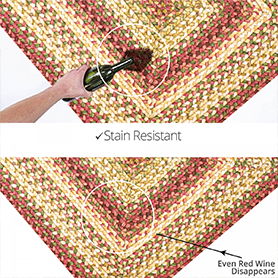 BARCELONA GOLD - BURGUNDY ULTRA DURABLE BRAIDED RUGS