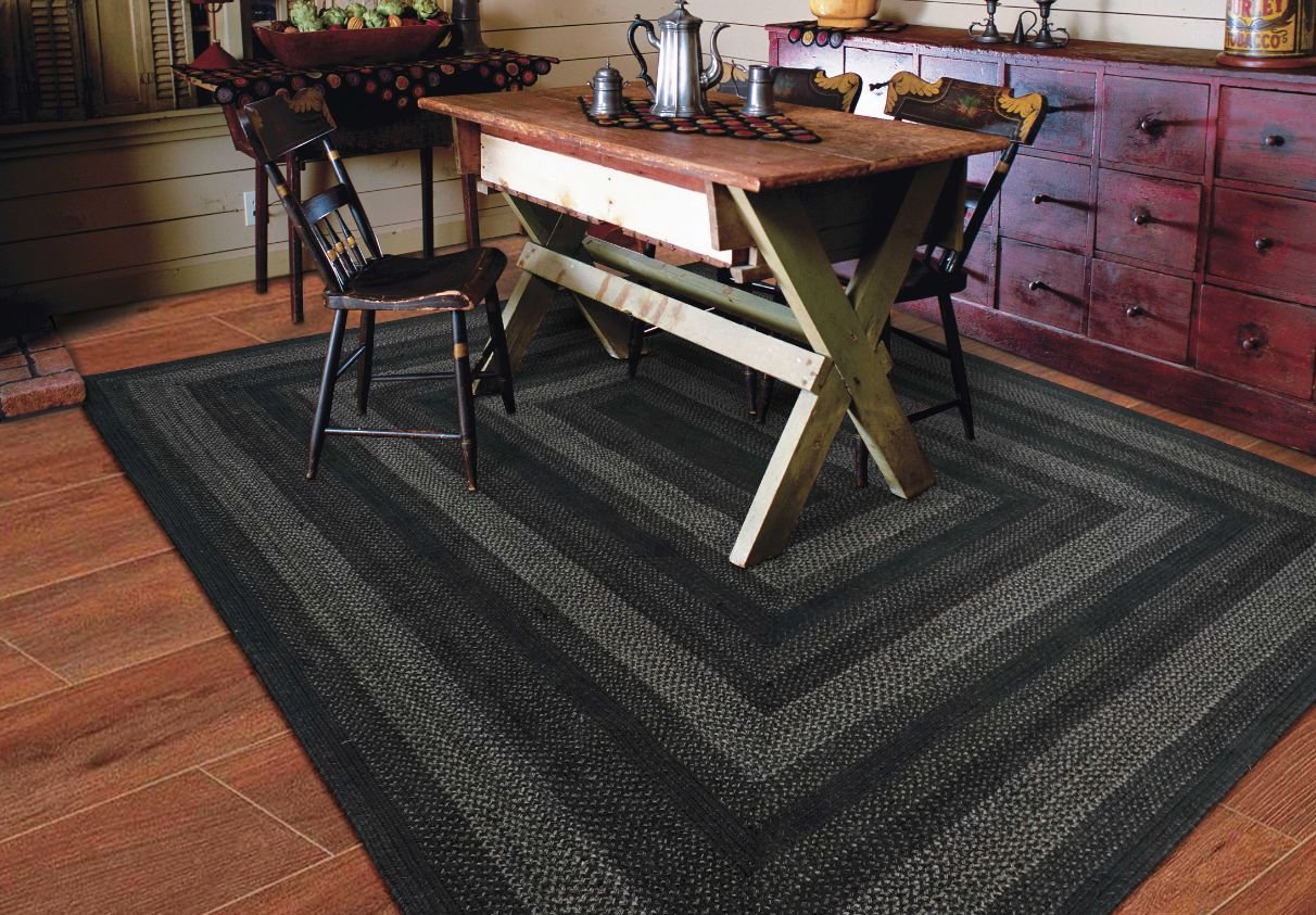 black braided dining room rug 