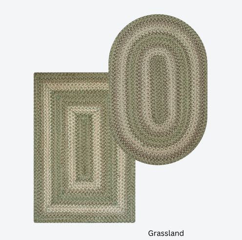 Oval and Rectangle Shape Green Rugs