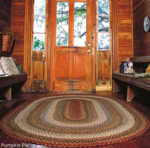 Pumpkin Pie Red and Gold Braided Rug