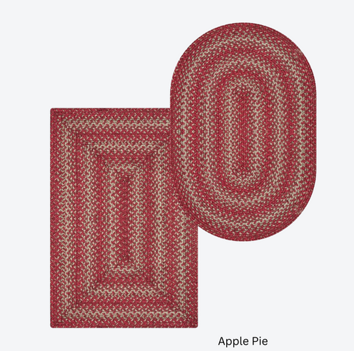 Oval and Rect. shape red braided rugs