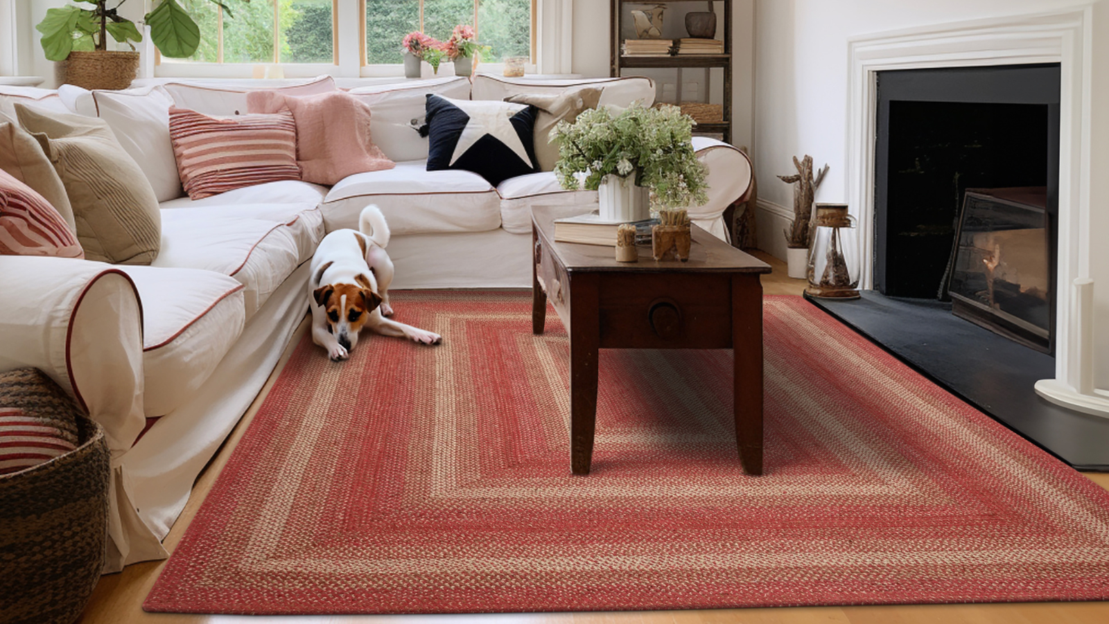 red braided rugs