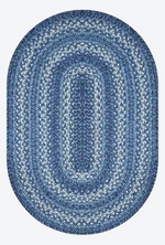 August Grove® Oval Farella Hand Braided Wool Blue Area Rug